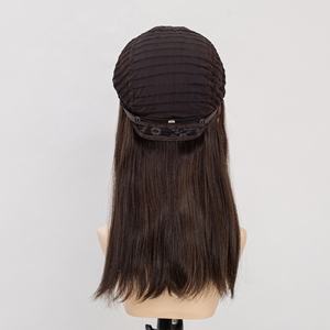 Perruque frontale en dentelle HD marron balayage avec mèches <span class=keywords><strong>caramel</strong></span>, cheveux indiens vierges, lisses et soyeux, longueur moyenne, sans colle, pour usage quotidien - Product Image 4