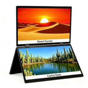 14 इंच फोल्डेबल डुअल स्क्रीन मॉनिटर एफएचडी आईपीएस पैनल चार कार्य मोड लैपटॉप के लिए ऑटो सेंसिंग पोर्टेबल मॉनिटर - Product Image 3