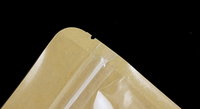 Lot de 100 sachets transparents en papier kraft à fond plat pour l'emballage de noix, pistaches, noix de cajou, épices et thé