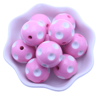 20mm Polka Dot Runde Acrylperlen mit geradem Loch DIY Perlenstift Schlüsselanhänger Taschenanhänger Handgemachtes Schmuckzubehör Großhandel