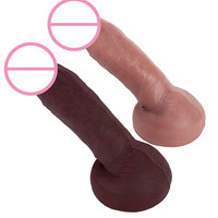 Pénis hyper réaliste en silicone liquide de luxe avec ventouse géante et tige articulée pour le plaisir féminin adulte