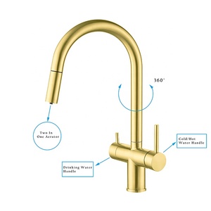 <span class=keywords><strong>Rubinetto</strong></span> da cucina contemporaneo con filtro per acqua potabile, miscelatore a <span class=keywords><strong>3</strong></span> <span class=keywords><strong>vie</strong></span> estraibile, girevole, da piano, 2 in 1, con certificazione Watermark - Product Image 3