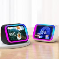 Nouvelle enceinte intelligente avec assistant vocal IA, fond d'écran personnalisé, écran LED, réveil de bureau, fonction d'appel Bluetooth