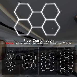 Nhà máy xe lưới LED ánh sáng tổ ong nhà để xe đèn showroom Led RGB ánh sáng hình lục giác Hiện Đại Đèn Trần - Product Image 2