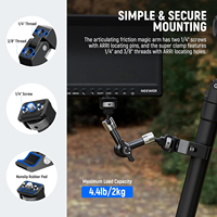 Klem lengan ajaib pemasangan 7 ", dengan penjepit Monitor kamera Super Mount dengan pin pencari ARRI 1/4" 3/8 "untuk SmallRig