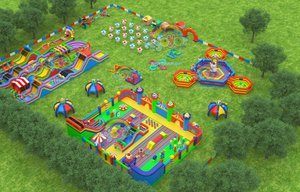 Parque de Atracciones Inflable de PVC de 0.55mm, Grado Comercial, Personalizable, Interior/Exterior, con Kit de Reparación Incluido - Product Image 1