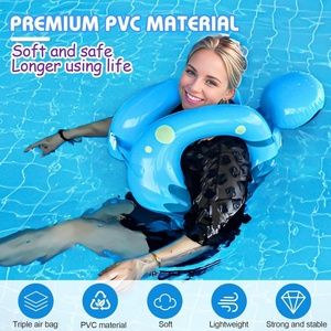 PVC Inflatable Swim Vest 115*90 CM Swim Ring <b>Pool</b> Float and Adjustable Safety Buckle with 3 Air Chambers for Swim Trainers - Product Image 6