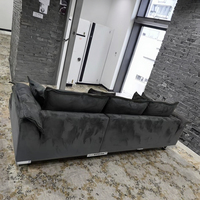 Canapé modulaire sectionnel noir minimaliste nordique de qualité, meubles de salon Wabi Sabi, ensembles de canapés sectionnels