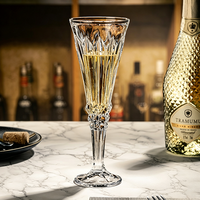Flûte à champagne en cristal gravé pour fêtes, banquets, bars et cocktails – Verre à vin transparent sur pied