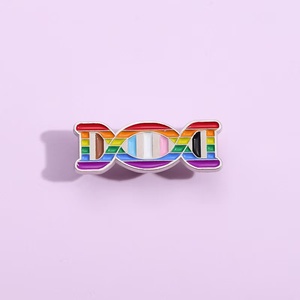LGBT Rainbow Stripe Science DNA para solapa Pin Badge <span class=keywords><strong>Gay</strong></span> Bisexual Pride Metal Broche Joyería de hadas para mochila Camisa Metal Craft - Product Image 3