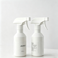 Bouteille pulvérisateur cylindrique en PE de 300 ml et 500 ml avec échelle graduée, pulvérisation rotative à 360°, jet de brume, pour le nettoyage et la désinfection domestiques