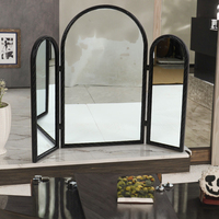 Miroir de table intérieur de la maison 91.44*3.18*76.2CM pliable en métal noir pliant arc miroir de fenêtre pour le salon