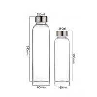 Bouteilles d'eau potable en verre borosilicaté de 500ml 1000ml avec manchon