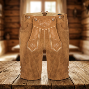 Shorts décontractés pour hommes en cuir véritable, anti-plis, écologiques, taille mi-haute, avec braguette boutonnée – Collection 2025 - Product Image 2