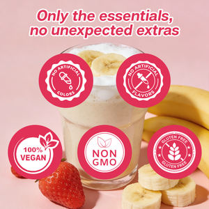 Poudre <span class=keywords><strong>de</strong></span> substitut <span class=keywords><strong>de</strong></span> repas pour la gestion du poids, saveur fraise banane, smoothie protéiné sans OGM et sans gluten - Product Image 6