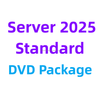 Licence Originale Windows Server 2025 Standard 64 bits DVD, Pack Complet, Clé de Licence Serveur 2025 STD, Version Anglaise, Activation en Ligne, Logiciel