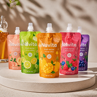 Pochette souple personnalisée en plastique de qualité alimentaire avec bec verseur pour sauces liquides et autres boissons