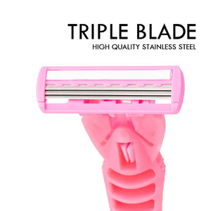 Pearl Max, dernière vente, mini <span class=keywords><strong>rasoir</strong></span> pour femmes, <span class=keywords><strong>rasoir</strong></span> à poils sous les bras, acier inoxydable, 3 lames, manche en caoutchouc, <span class=keywords><strong>rasoir</strong></span> de barbier - Product Image 3
