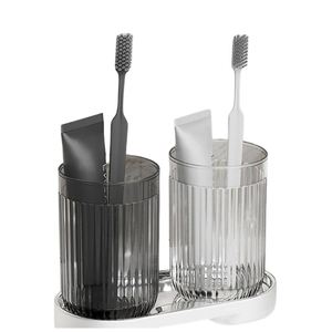 Gobelet de voyage multifonctionnel transparent coloré pour bain de bouche, brosse à dents et dentifrice - Product Image 2