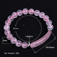 Nouveau à la mode de luxe élastique perle Bracelet Rose Quartz cristal naturel oeil de tigre Agate fête femmes Bracelet cadeau