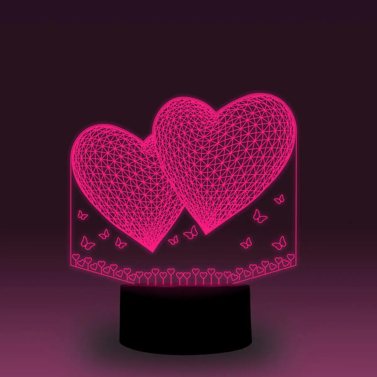 Heart Touch 3D Illusion Remote Control Night Light Table Led Lamp Valentine'S Day Present With Factory Wholesale Price