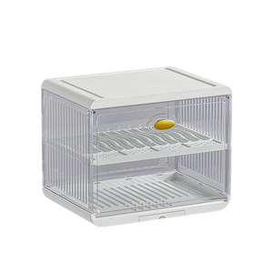 Dish And Plate <b>Storage</b> Rack Square Multi Functional <b>Kitchen</b> Drain Rack With Lid Stackable Compartment Sterilization Box - Product Image 5