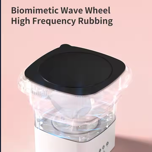 Mini Fully Automatic Portable Washing Machine Front-Loading Manual Power Source Household Use Plastic Housing US Plug New Produc - Product Image 5