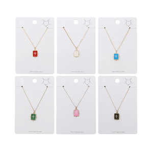 Set di 12 ciondoli a croce quadrata in rame per collana, gioielli alla moda - Product Image 2