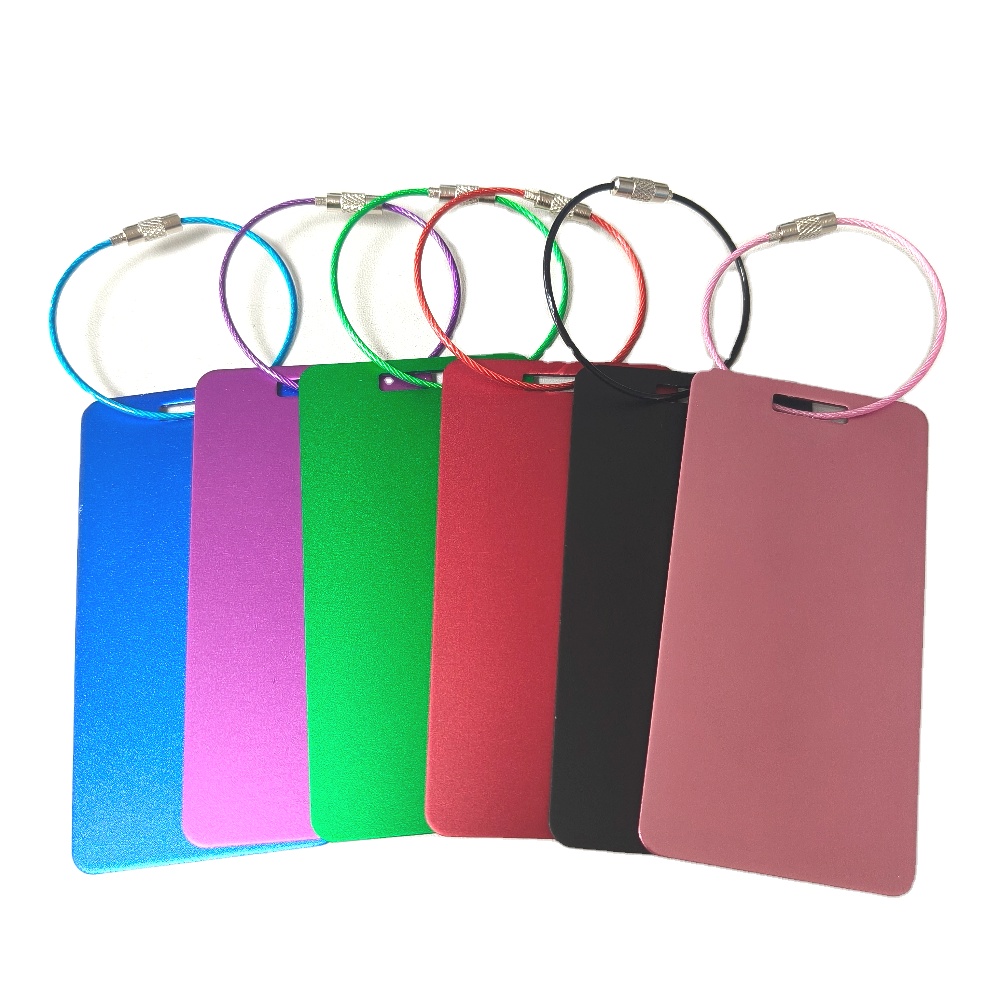 Factory Direct Supply High-quality 8-color Blank Sandblasting Anodized Aluminum Cruise Luggage Tags Durable Eco-Friendly