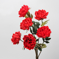 Fleur de pivoine artificielle réaliste de haute qualité, blanche et rose, grande tête, tige unique, toucher réel PU, pour remise de diplôme, Noël, Saint-Valentin