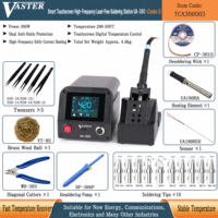 Kit Stasiun Solder Profesional 300W Termasuk 10 Tip, 5 Pinset, Sumbu Desolder, Inti Pemanas, dan Set Alat Sensor
