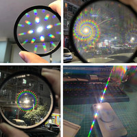 Lunettes Diffractionnantes 3D Effet Kaléidoscope Lentille de Diffraction Polarisant Circulaire Revêtement ND UV Anti-buée Filtre d'Appareil Photo en Plastique 52MM