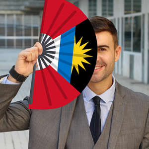 Abanicos Plegables de Bambú con la Bandera de Antigua y Barbuda al por Mayor, Abanico de Mano para Carnaval, Boda, Festival, Fiesta, Agencia de Viajes - Product Image 4