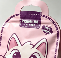 Sachet Doypack Premium pour Aliments pour Animaux, Pochette d'Emballage Stratifiée pour Chats avec Fermeture Refermable pour Présentation sur Étagère