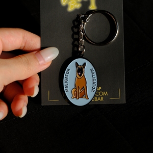 Porte-clés en émail avec badge chien et citation motivante, en métal, cadeau original pour les amoureux des animaux, breloque personnalisée avec citation - Product Image 1