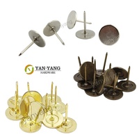 Clous de meubles décoratifs en nickel de style antique personnalisés Yanyang, clous ronds en fer de 11 mm dorés pour canapé