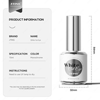 JTING Cat Eye Gel Polish Putih Baru, Basis Transparan, Warna Jernih, Bubuk Magnetik, Cat Eye Gel Polish Bebas Hema/TPO, Cat Kuku