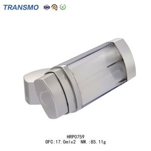 Flacon de fond de teint à essence pressée recyclée, flacon pompe à lotion sous vide, 17 ml * 2, double tube, flacon pulvérisateur en plastique - Product Image 5