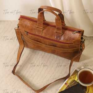 Full Grain Genuine Leather Briefcases Handcrafted Leather <b>Laptop</b> BagS for Men Custom Design Buffalo Leather Bags at Lowest Price - Product Image 6