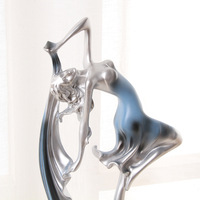 Figurine de danseuse minimaliste moderne, style européen, sculpture en résine synthétique - 22 cm de haut, décoration pour salon, armoire à vin, maison