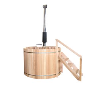 2024 Hete Verkoop Chinese Outdoor Cederhout Brandende Spa Tub Hout Gestookte Hot Tub Met <span class=keywords><strong>Massage</strong></span> Functie En Afdruiprek Accessoire - Product Image 1