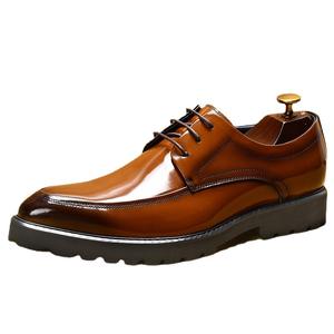 Chaussures Oxfords en cuir brillant à bout pointu pour hommes chaussures d'affaires formelles et décontractées confortables à enfiler et brillantes pour hommes - Product Image 6