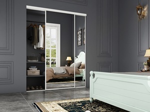 Bán buôn Bypass cửa trượt tủ quần áo với gương <span class=keywords><strong>Closet</strong></span> Door với phần cứng Kit - Product Image 2