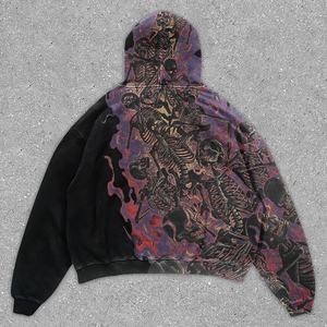 Nueva Llegada al por Mayor: Sudadera Larga Oversize de Invierno con Estampado de Calavera, Diseño Vintage Retro Urbano, Bordado Personalizado y Estampado 3D, Ecológica - Product Image 2