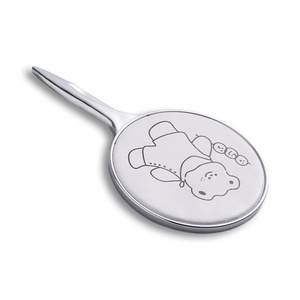 Hot Selling Customized Epoxy Sticker CMYK Custom Logo Zinc Alloy Handheld Makeup <b>Mirror</b> - Product Image 5