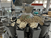 Machine automatique pour noix (amandes, noix de cajou, pistaches) avec pesage, scellage, étiquetage, système d'azote et contrôle PLC pour sacs et sachets de grande capacité