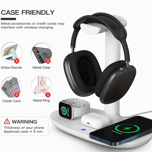 Estación de Carga Inalámbrica 4 en 1 con Soporte para Auriculares, <span class=keywords><strong>Cargador</strong></span> Rápido de 15W para <span class=keywords><strong>iPhone</strong></span>, Watch, AirPods, Base de Escritorio - Product Image 5