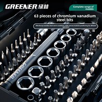 Green Forest OLIVER Set Alat Perawatan Sepeda Motor Universal, Kit Perbaikan, Kunci Ratchet, Obeng, Soket, Aksesoris