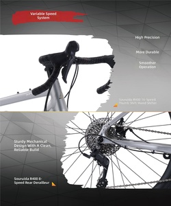 Bicicleta de Gravel SpiritX 700C, 16 Velocidades, Cuadro de Aluminio J400, Eje Pasante, Frenos de Disco, Horquilla Rígida, Neumáticos Todoterreno, Ligera - Product Image 6