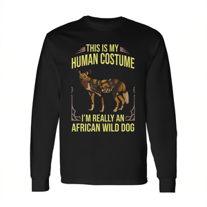 T-shirt a maniche lunghe con cucciolo di cane selvatico africano dipinto - Categoria prodotti promozionali - Product Image 3